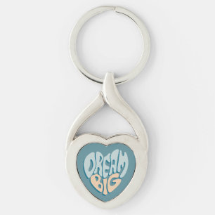 Dream Big: Blue Heart of Success Key Ring
