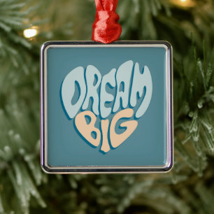 Dream Big: Blue Heart of Success Metal Ornament