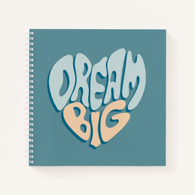 Dream Big: Blue Heart of Success Notebook (Front)