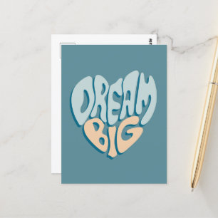 Dream Big: Blue Heart of Success Postcard