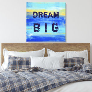 Dream Big - Blue Turquoise Nautical Abstract Art Canvas Print
