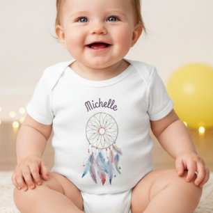 Dream Big Boho Dreamcatcher  Baby Bodysuit