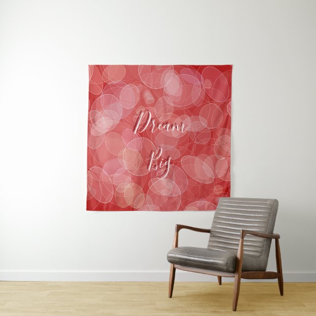 Dream Big. Bokeh red texture Tapestry (In Situ)