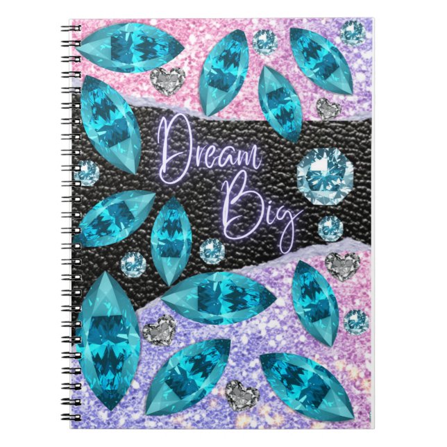 dream big coloured fancy Jewels style Notebook (Front)