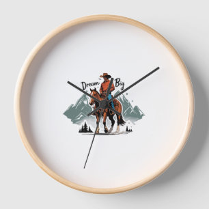 Dream Big- Cowboy Riding Horse Clock