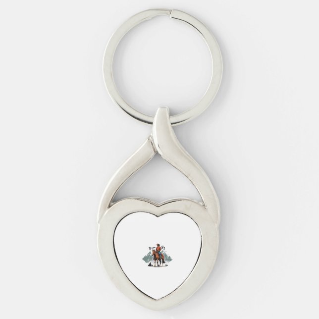 Dream Big- Cowboy Riding Horse Key Ring (Front)
