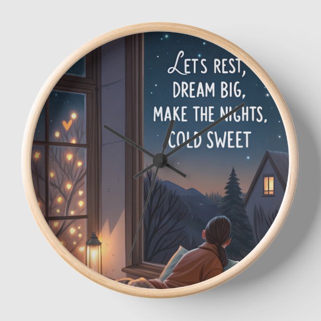 Dream Big Cozy Kids Poster Clock (Front)