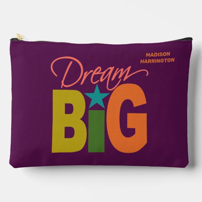 Dream BIG custom name Accessory Pouch (Front)
