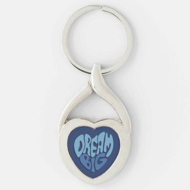 Dream Big: Dark Space-Blue Quote Key Ring (Front)