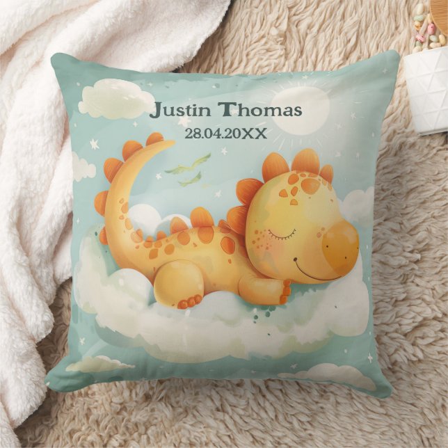 Dream Big dinosaur theme Throw Pillow (Blanket)