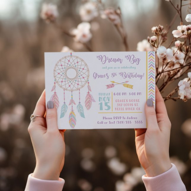 Dream Big Dream Catcher Birthday Invitation (Creator Uploaded)
