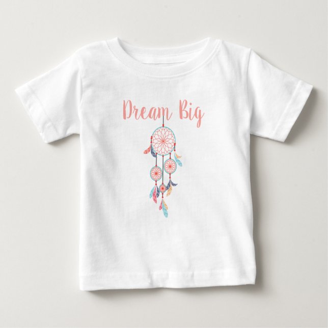 Dream Big Dreamcatcher Bohemian Dream Catcher Baby T-Shirt (Front)