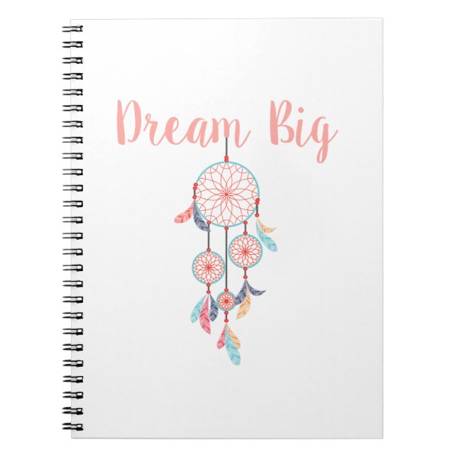 Dream-Big-Dreamcatcher-peach Notebook (Front)