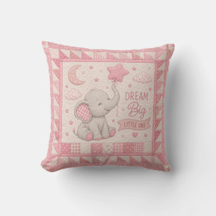 Dream Big Elephant Quilt Cushion
