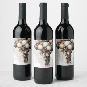 Dream Big Graduate – Whimsical Girl Wine Label