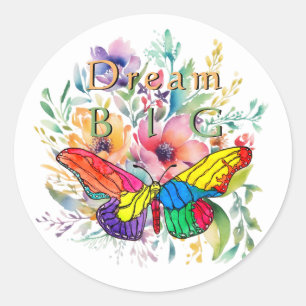 Dream Big Inspirational and Motivational  Classic Round Sticker