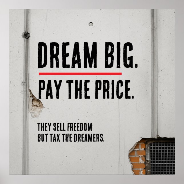 Dream Big Inspirational Quote Urban Style Poster (Front)