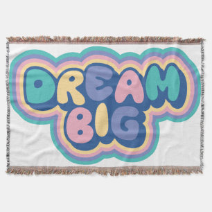 Dream Big Inspirational Typography Design   Motiva Throw Blanket