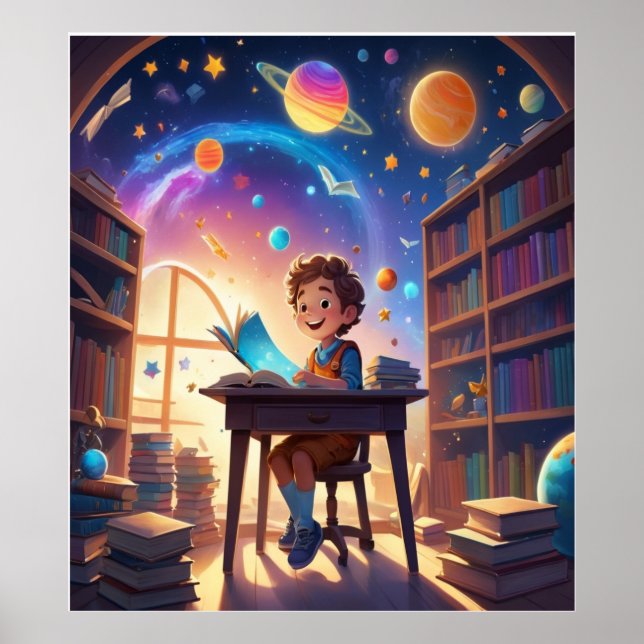 “Dream Big: Kid’s Space Learning Framed Poster (Front)