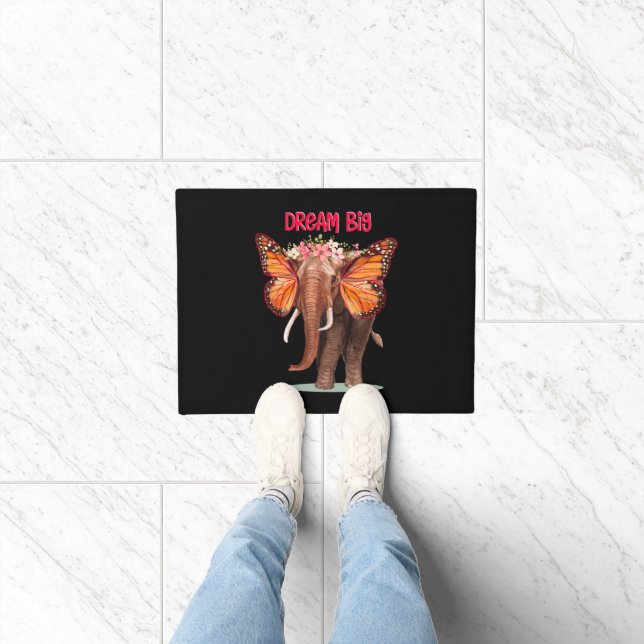 Dream Big Like An Elephant Inspirational Doormat (Indoor)