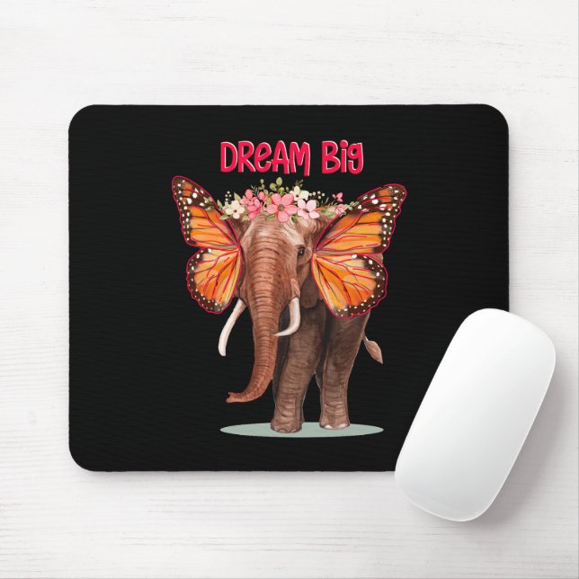 Dream Big Like An Elephant Inspirational Mouse Pad (With Mouse)