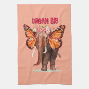 Dream Big Like An Elephant Inspirational Tea Towel