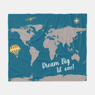 Dream big lil one blanket World Map