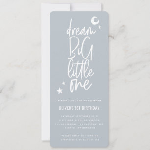 Dream big little one 1st birthday photo card