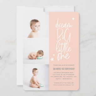 Dream big little one 1st birthday photo card