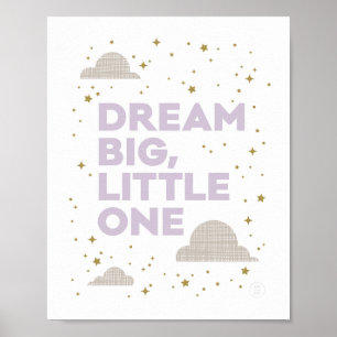 Dream Big, Little One Art Print in Lavender Purple