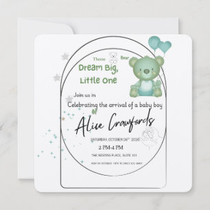 Dream Big Little One Baby Shower Invitation Tedd