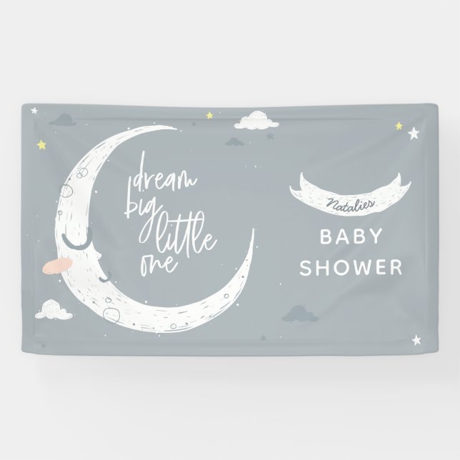Dream big little one baby shower party banner (Horizontal)