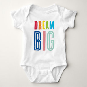 DREAM BIG LITTLE ONE cool typography bright colour Baby Bodysuit