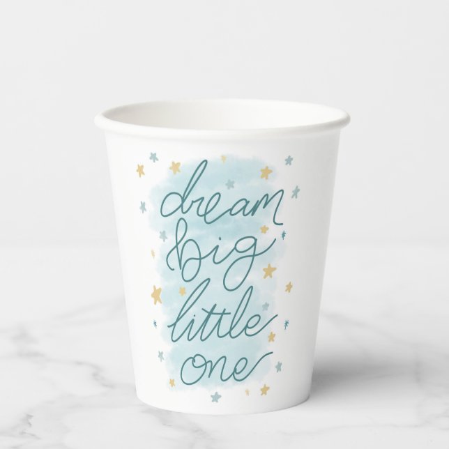 Dream Big Little One Pastel Stars Paper Cups (Front)