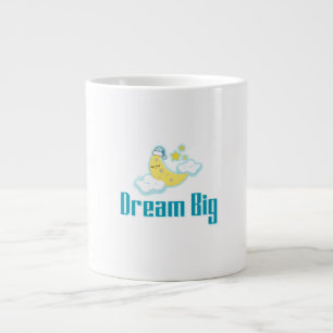 Dream Big – Minimal Aesthetic Moon & Stars Design Large Coffee Mug
