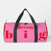Dream Big! Modern Bold Red - Hot Pink Typography   Duffle Bag (Back)