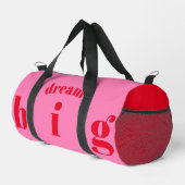 Dream Big! Modern Bold Red - Hot Pink Typography   Duffle Bag (Right Corner)