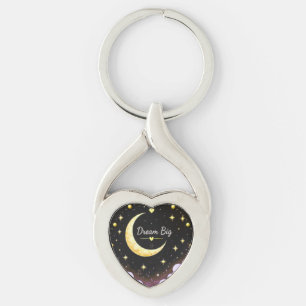 Dream Big Moon and Stars Inspirational Keychain