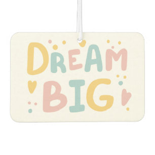 Dream Big Pastel Hearts Car Air Freshener