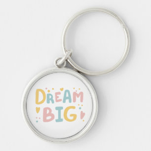 Dream Big Pastel Hearts Key Ring