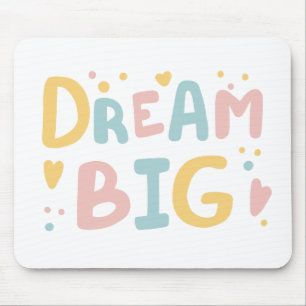 Dream Big Pastel Hearts Mouse Pad