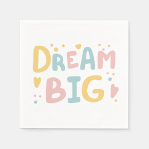 Dream Big Pastel Hearts Napkin