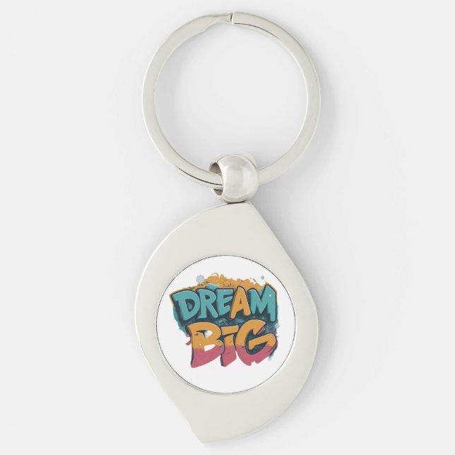 Dream Big Personalised Swirl Key Ring (Front)