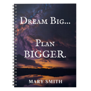 Dream Big, Plan Bigger - Night Sky Customisable Notebook