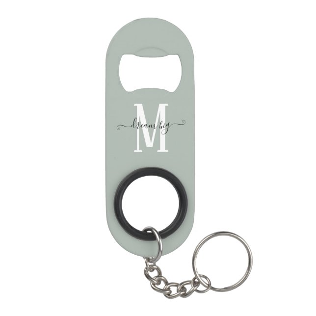 Dream Big Positive Quote Monogram Initial Sage (Back)