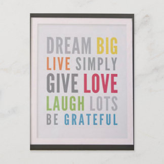 Dream Big Postcard Keep in touch