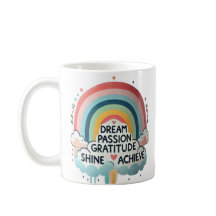 Dream Big Rainbow & Cloud Themed Coffee Mug