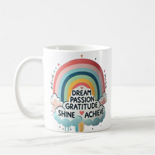 Dream Big Rainbow & Cloud Themed Coffee Mug