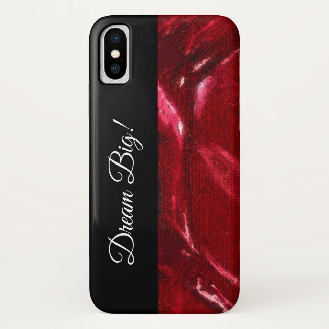 Dream Big! Red & Black Typography Template Case-Mate iPhone Case (Back)