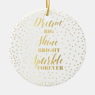 Dream Big Shine Bright Sparkle Forever Ceramic Tree Decoration